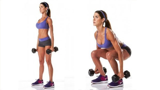 dumbbell half squats