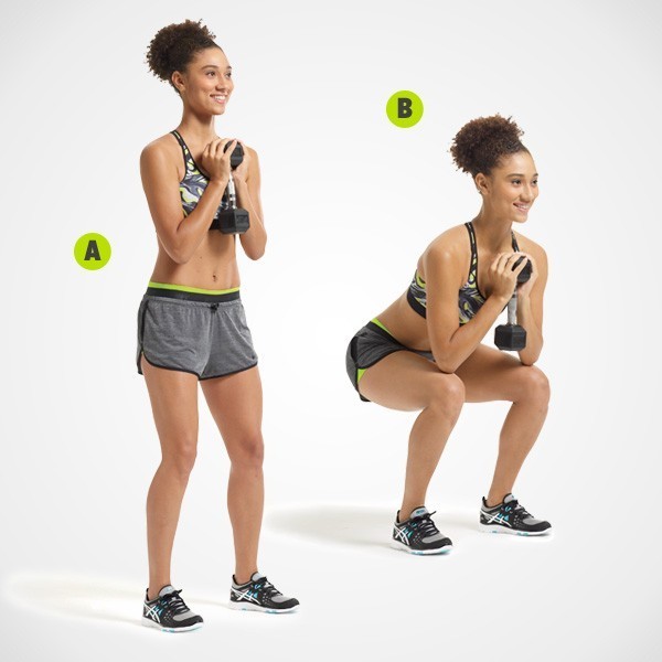 dumbbell goblet squat